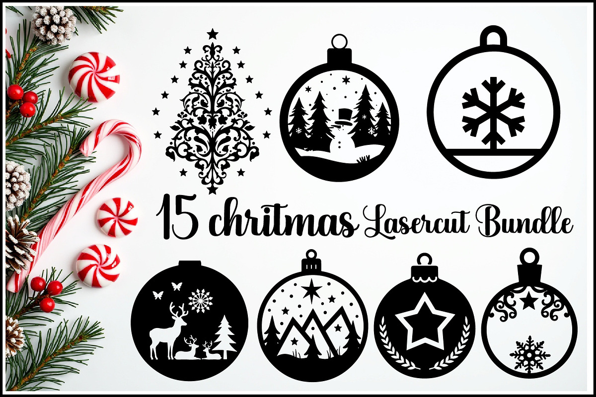 Christmas Laser Cut Design Bundle, a Graphic by Creativeshirt (Photo 1 of 17)