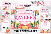 Flower Stripes Table Setting Set, a Templates & Theme by DickyJiang Illustrations (Thumbnail 2 of 3)