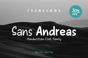 Sans Andreas // Handwritten family, a Sans Serif Font by Java pep