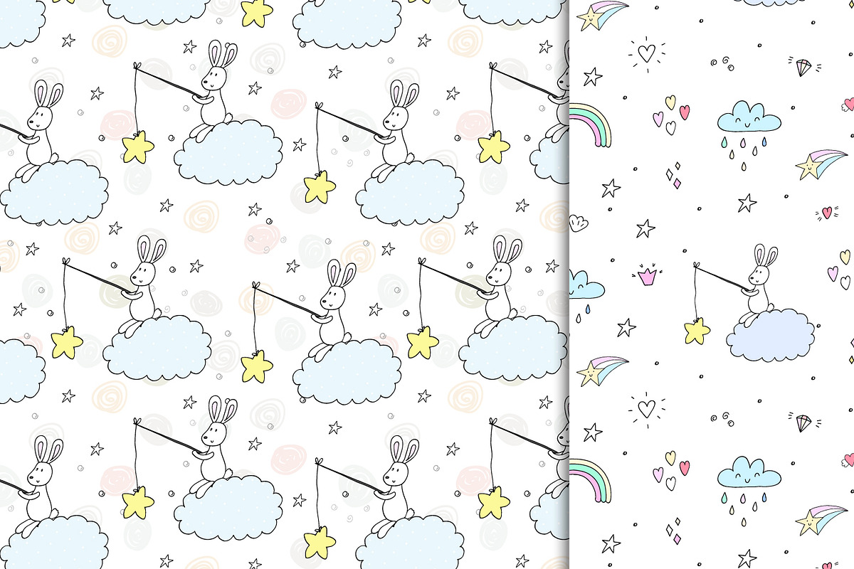 Cute rabbits patterns colection!, a Pattern Graphic by Irene_Boiko_ART (Photo 2 of 21)