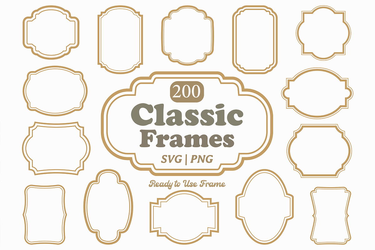 Classic Frame Label Border Bundle, a Decorative Illustration by Kusumaillustration (Photo 1 of 16)