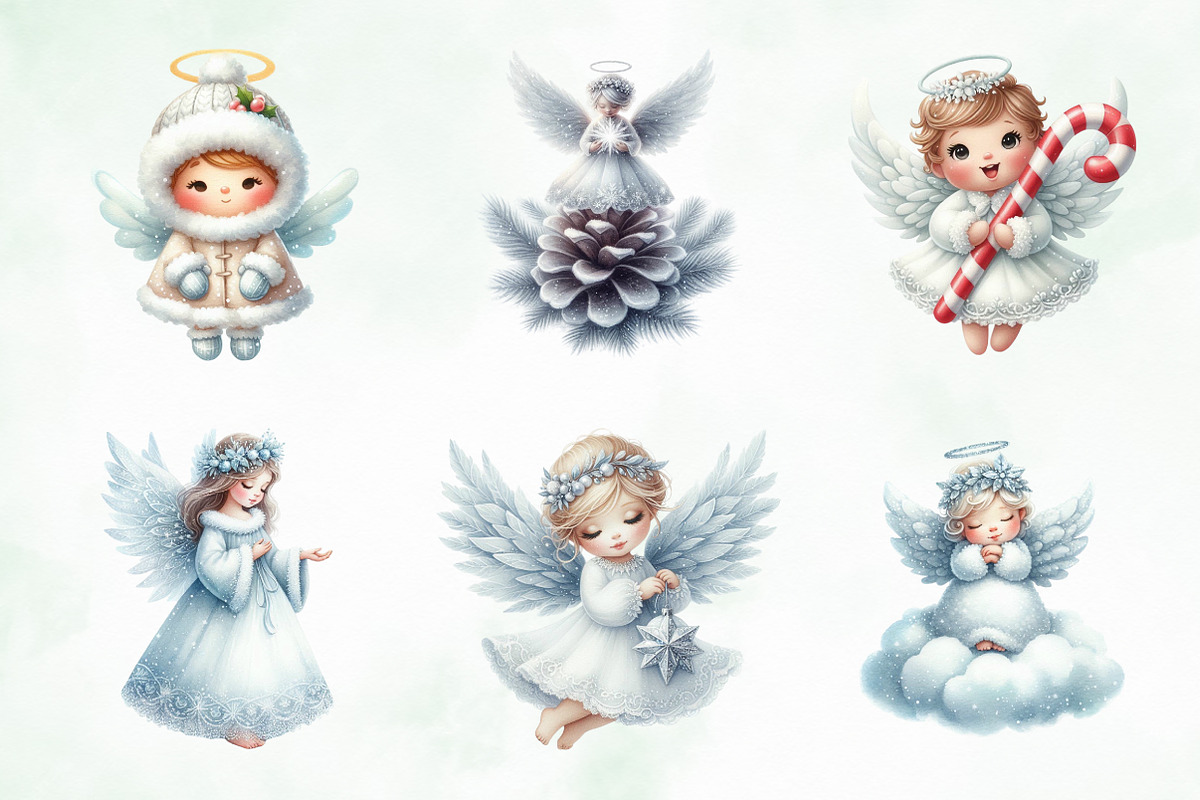 Winter Snow Angel Clipart, an Illustration by Creative Art (Photo 5 of 5)