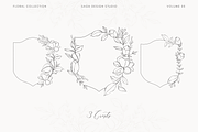 Handrawn Floral Bouquets and Frames, a Decorative Illustration by Saga Design Studio (Thumbnail 4 of 9)