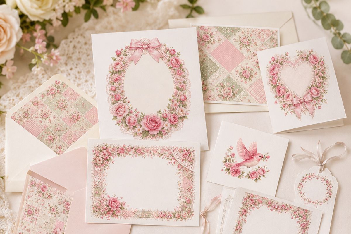 Pink Rose Watercolor frames, a Decorative Illustration by HeavensStar (Photo 4 of 7)