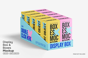 Display Box & Boxes Mockup, an Advertising Mockup by renderstockmarket