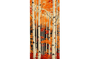 Stunning Autumn Forest With Birch