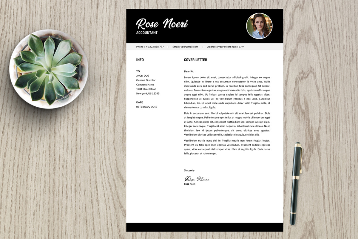 Resume Template 2 page pack | Rose, a Resume Template by Kayytechin Shop (Photo 1 of 6)