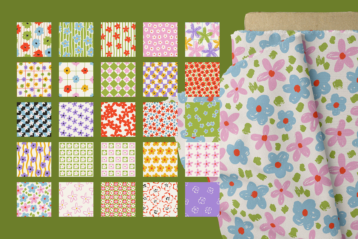 Floral World Seamless Patterns, a Pattern Graphic by AnnArt (Photo 4 of 10)