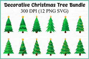 Christmas Tree Vector SVG Bundle, a Seasonal Illustration by Gfx Expert Team