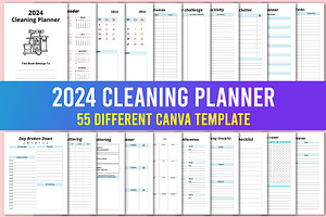 2024 Cleaning Planner With Canva KDP