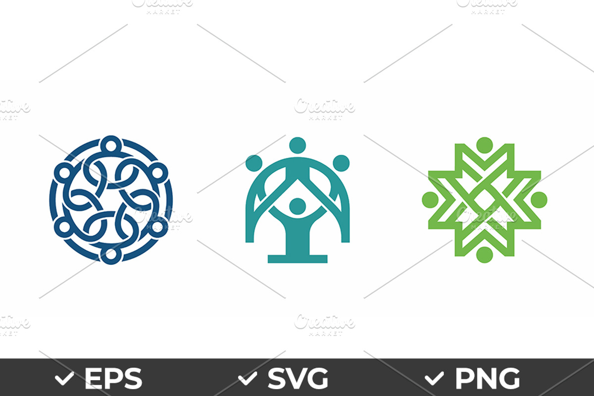 Community Unity Abstract Vector Logo, an Object Graphic by Artonix (Photo 1 of 3)