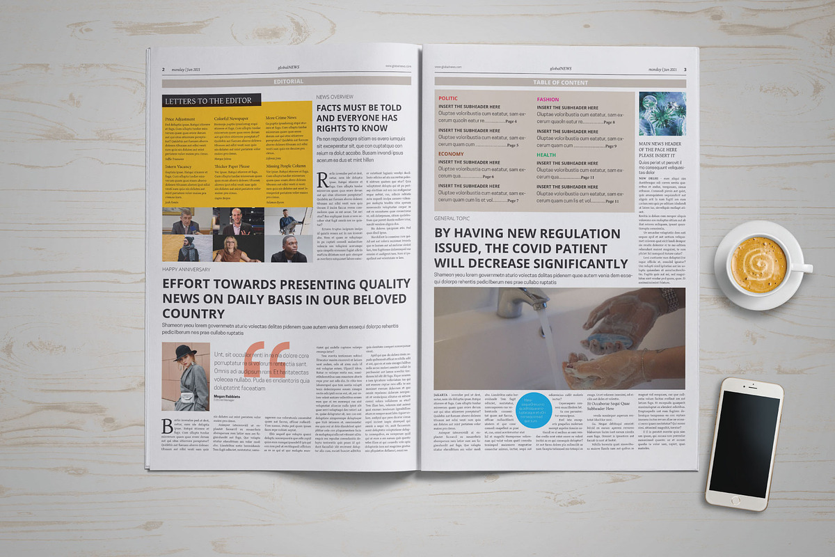 Global Newspaper Template, a Magazine Template by GreenDesign (Photo 7 of 8)