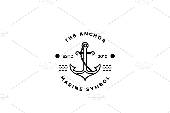 Vintage Nautical Anchor Logo Design preview 3