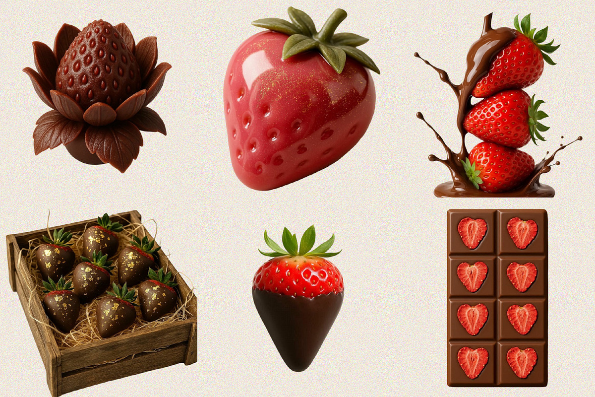 Watercolor Chocolate Strawberry Clip, an Illustration by SVGArt (Photo 3 of 7)