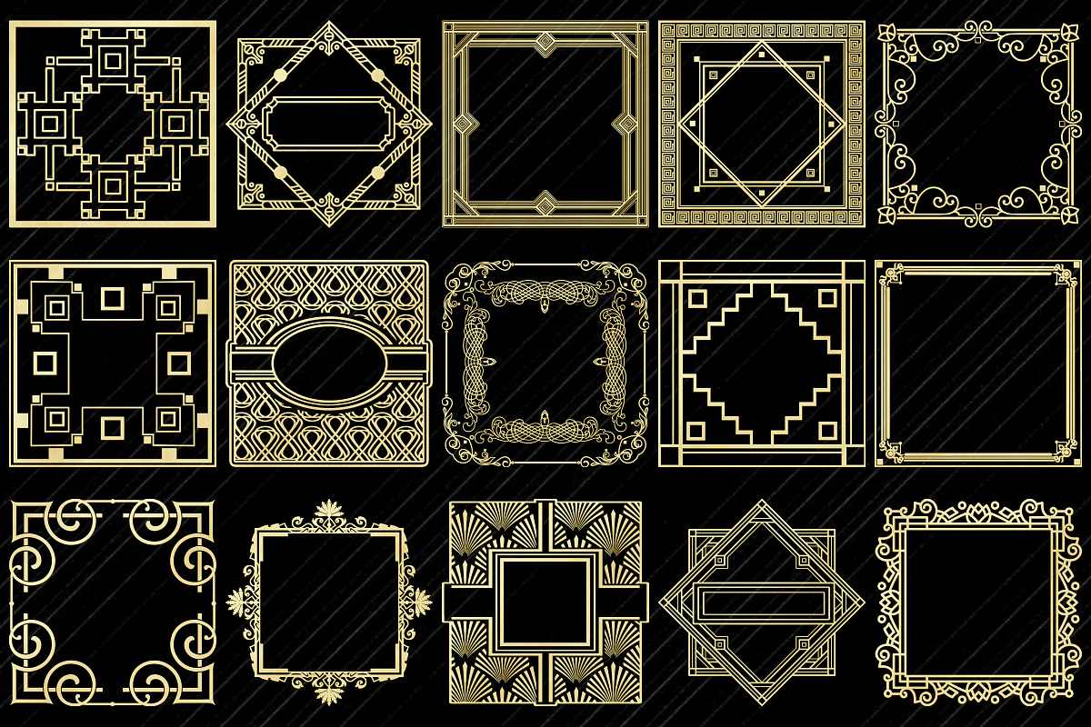 Art Deco/Nouveau Gold Foil Elements, an Illustration by FrankiesDaughtersDesign (Photo 3 of 4)