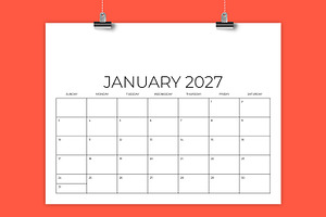 2027 8.5x11 Inch DIY Calendar, a Stationery Template by Running With Foxes