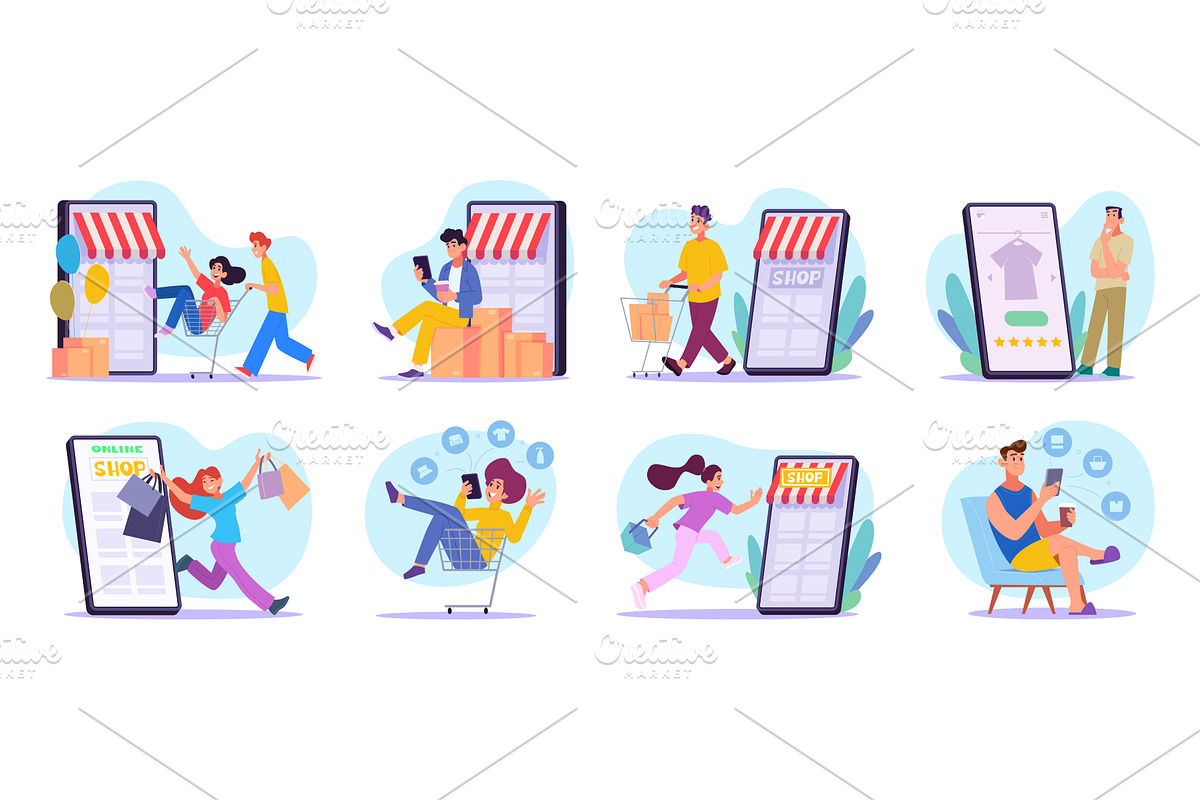 E-commerce. Concept illustration set, a Technology Illustration by Onyx