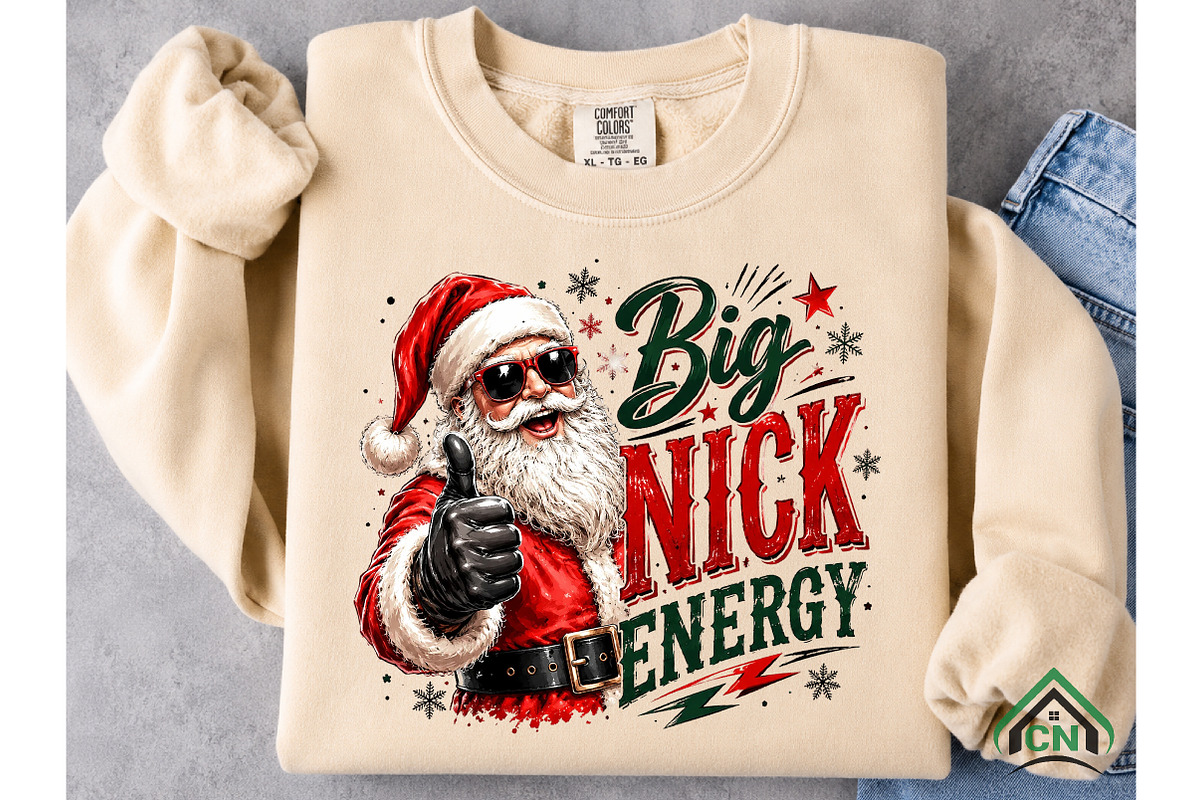 Santa Big Nick Energy Christmas, a Seasonal Illustration by Craft Nest (Photo 5 of 6)