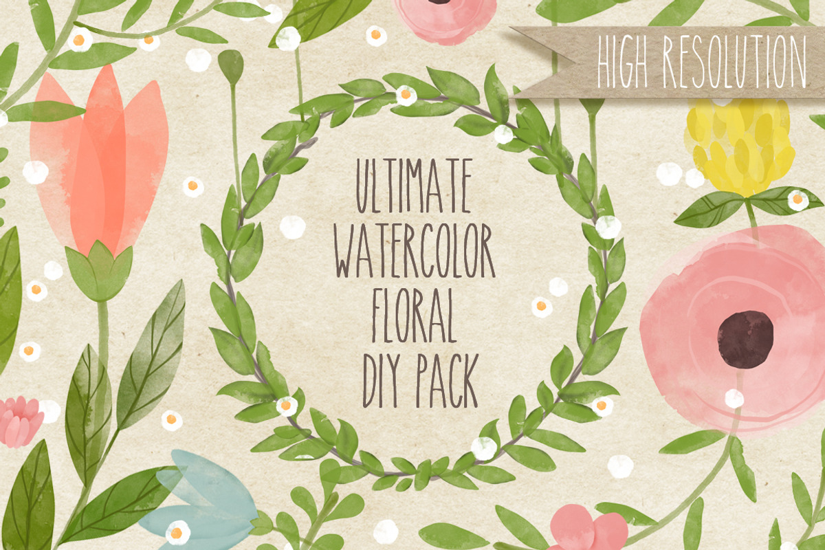 Ultimate Watercolor Floral DIY Pack