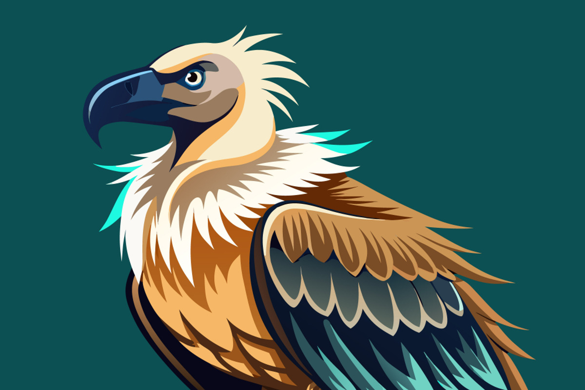 Majestic vulture perched on a branch, an Animal Illustration by SouravDesign (Photo 3 of 3)