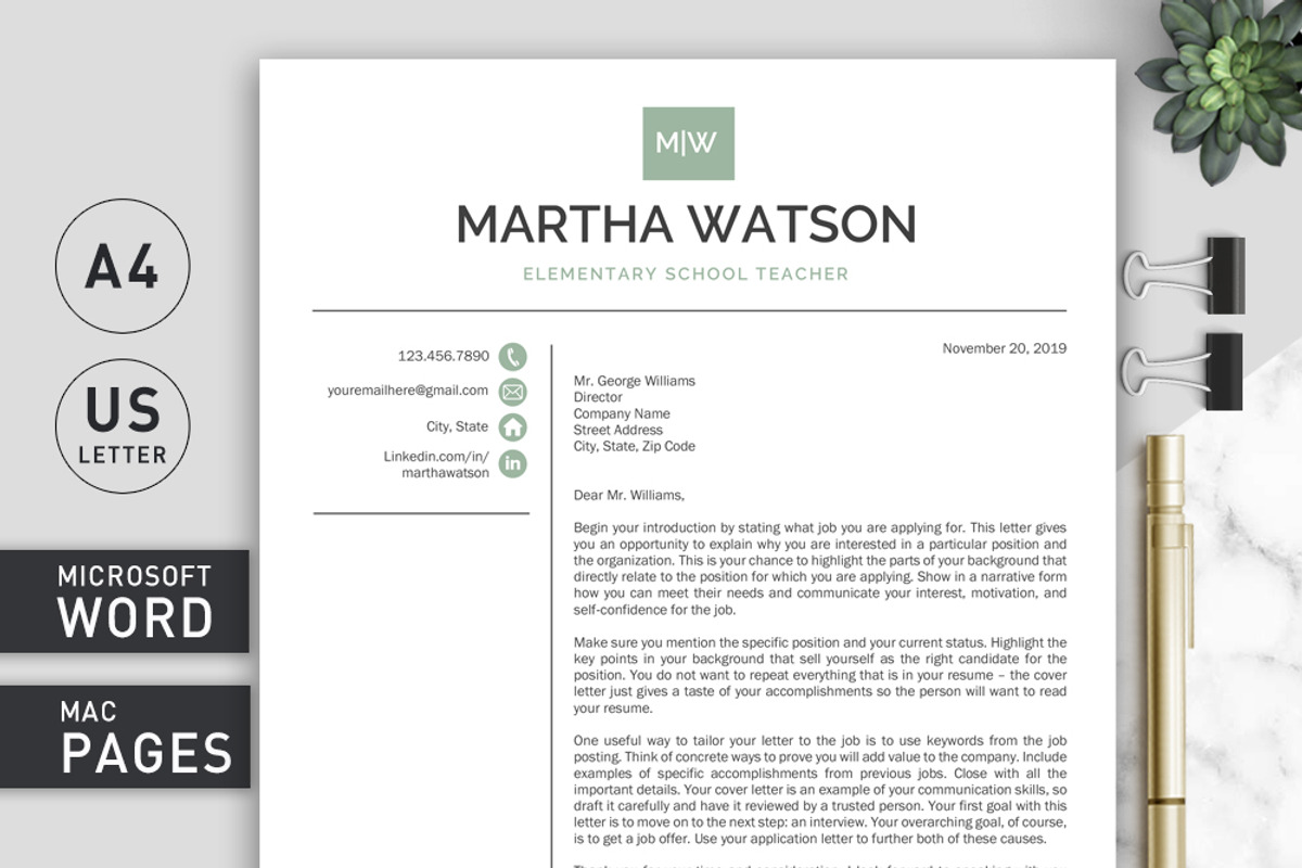 Resume Template / Teacher CV, a Resume Template by Klamp Studio (Photo 4 of 7)