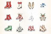 Winter Ice Skates Clipart, an Illustration by CrexoraLab (Thumbnail 2 of 5)