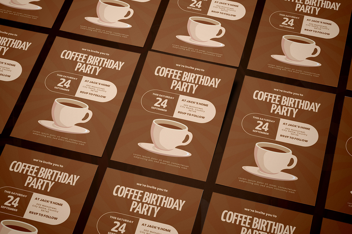 Coffessior Birthday Invitation, an Invitation Template by AQR Studio (Photo 2 of 2)