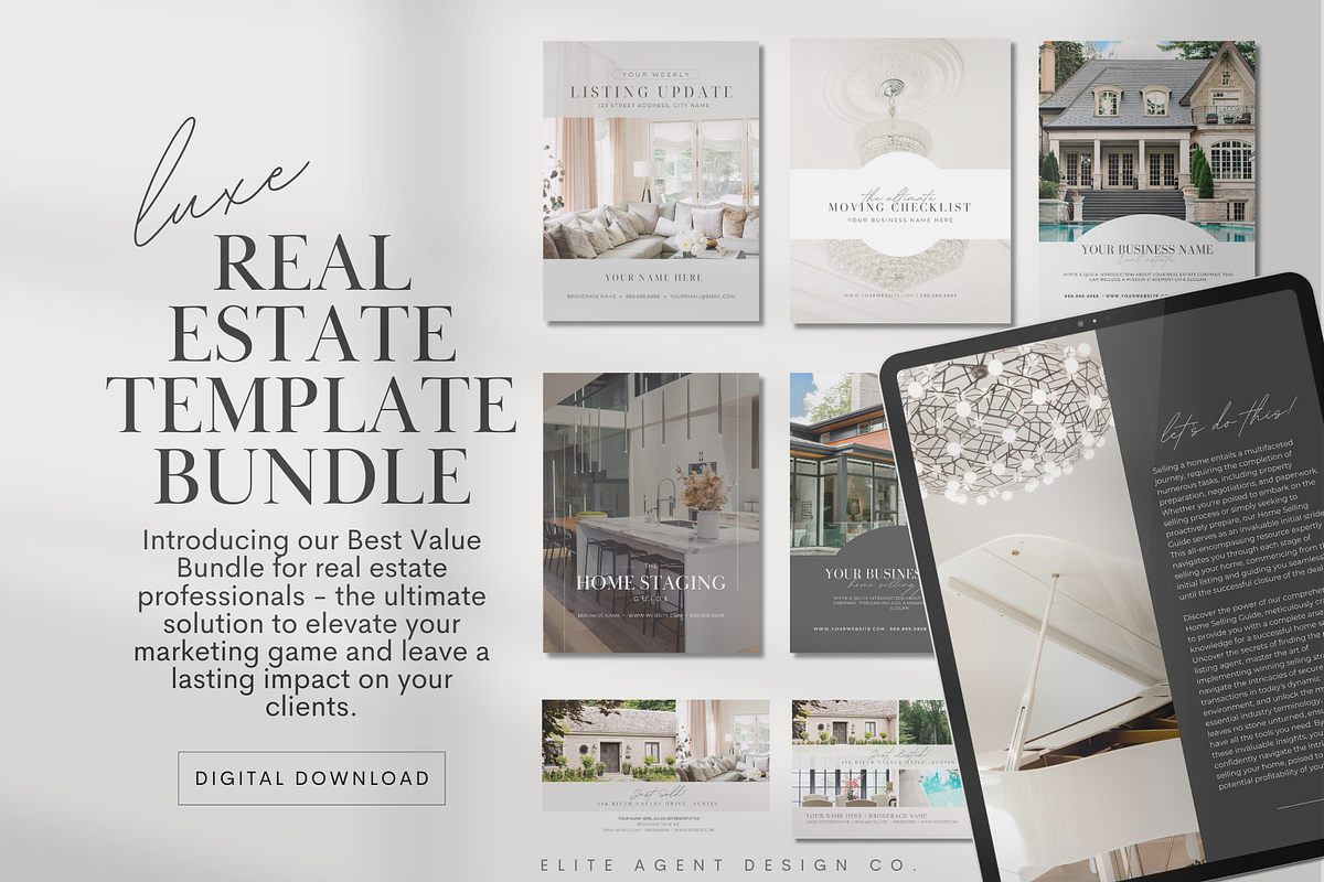 Real Estate Template Bundle, a Templates & Theme by eliteagentdesignco (Photo 1 of 8)