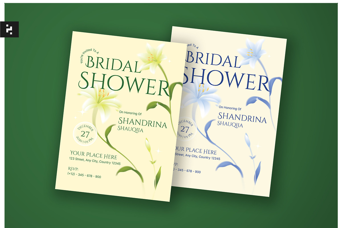Floral Bridal Shower Invitation, a Card Template by Neermana (Photo 1 of 4)