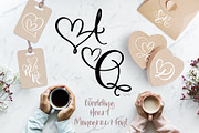 Wedding Heart Monogram Font, a Script Font by Happy Letters (Thumbnail 1 of 7)