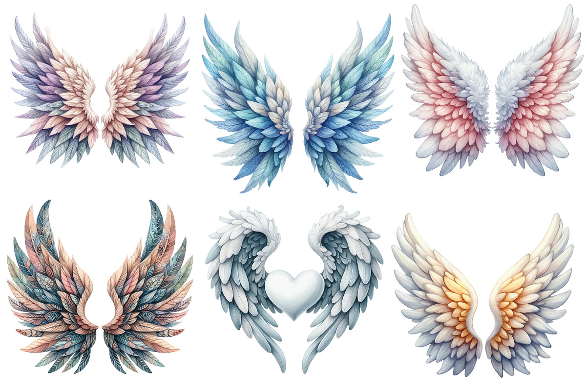 Heaven Angel Wings Sublimation Clipa, an Illustration by Designworld (Photo 4 of 5)