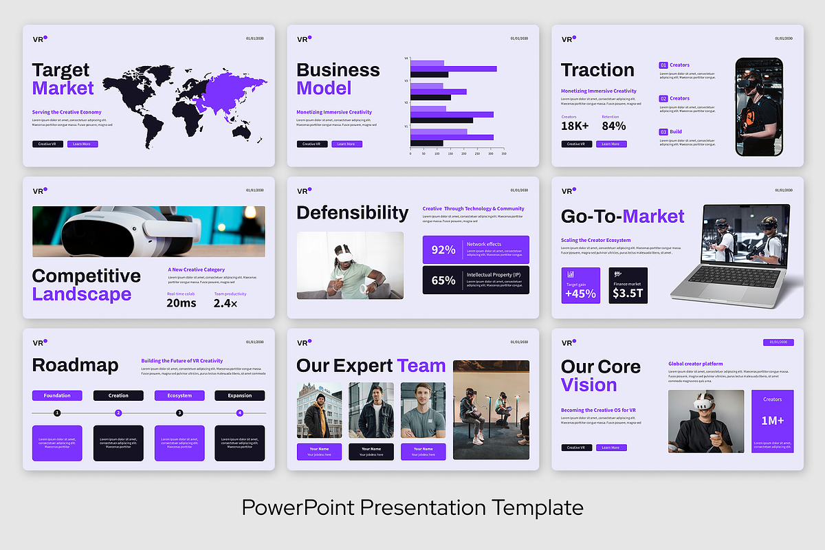 Creative VR Technology Pitch Deck, a Presentation Template by Sixtemp (Photo 3 of 3)