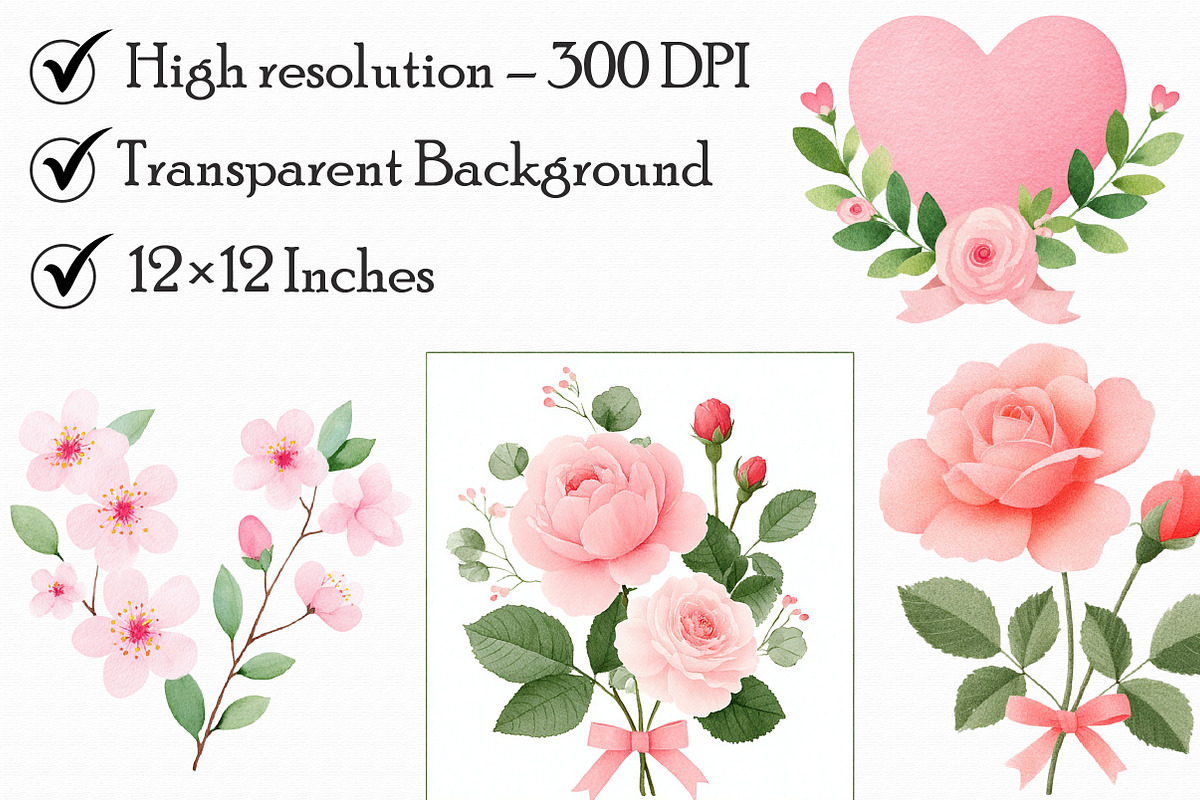 Coquette Floral Frames Clipart, an Illustration by Libby Wishes (Photo 7 of 7)