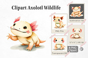 Watercolor Clipart Axolotl Wildlife, a Graphic by Artnoy (Thumbnail 1 of 5)