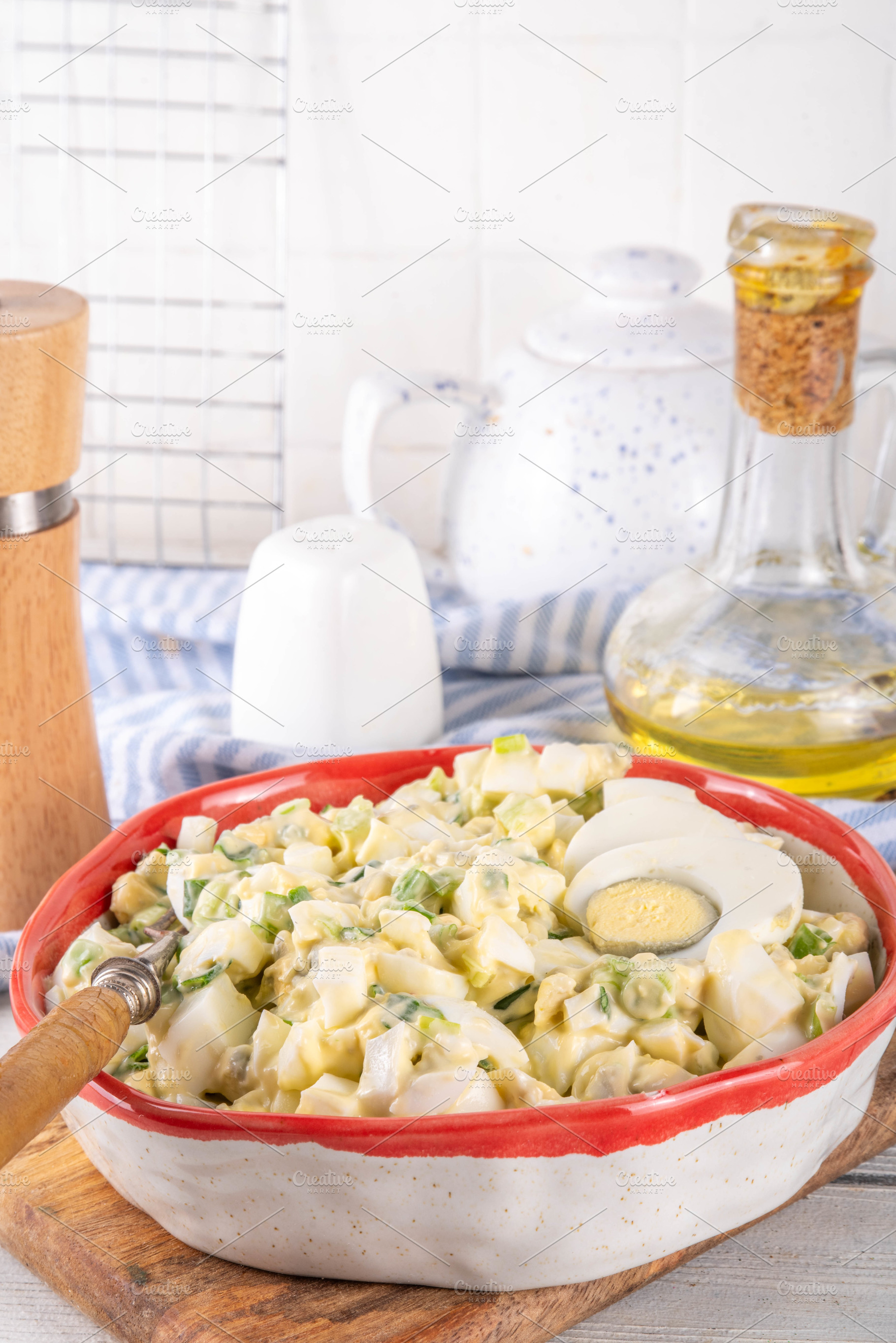 Spring egg salad, traditional foods for Easter holiday dinner, a Food & Drink Photo by Rimma