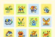 Cute Safari Animal Stickers, an Emoji Icon by Vectors Market (Thumbnail 7 of 9)