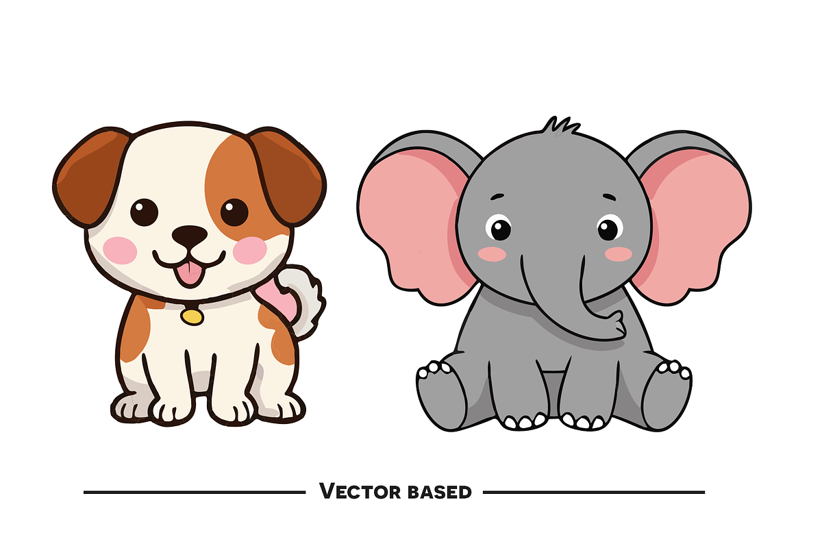 Cute Animal Vector Collection, an Animal Illustration by Redmixx Design (Photo 4 of 6)