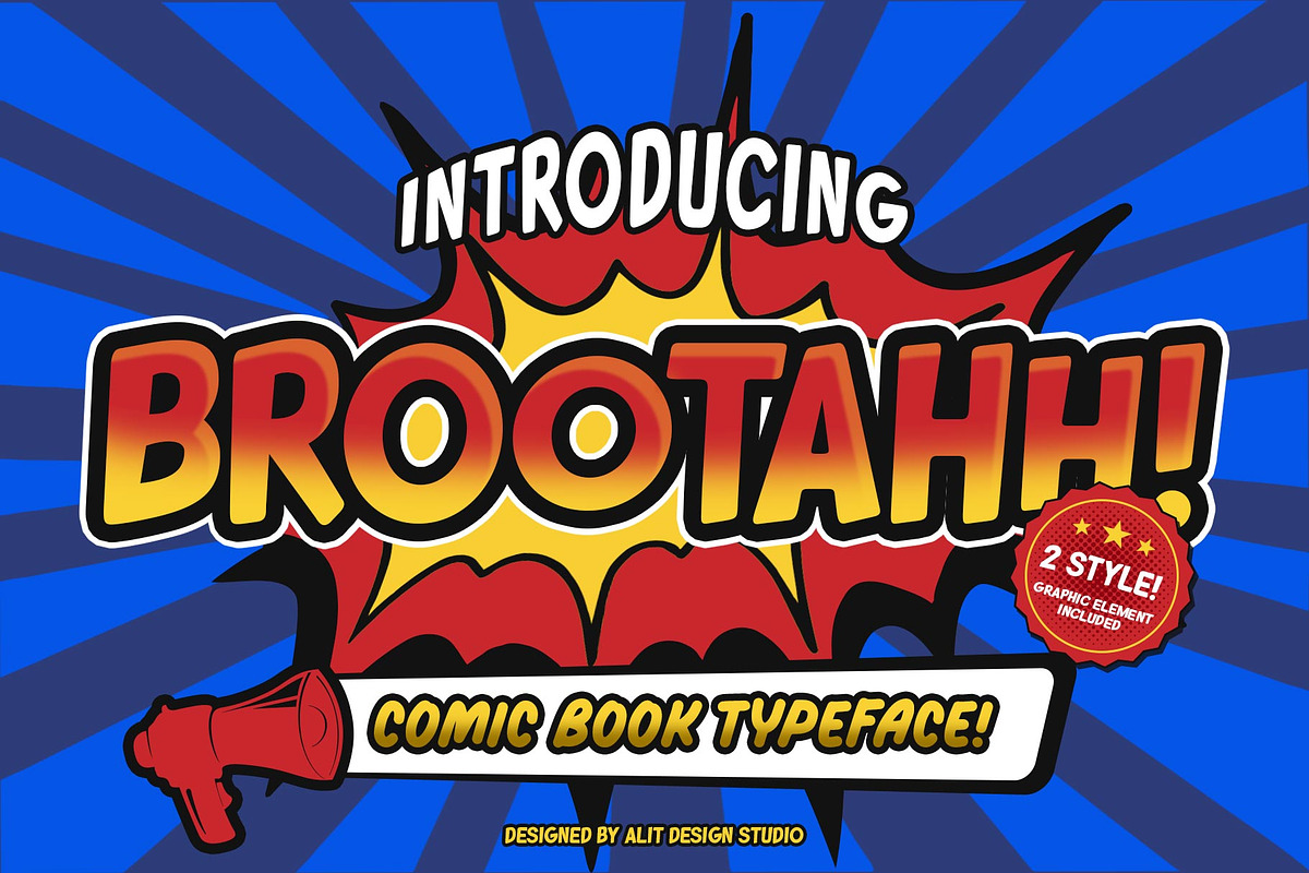 Brootahh Comic Typeface, a Sans Serif Font by alit design (Photo 1 of 16)