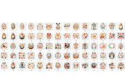 Watercolor Easter Folk Art Clipart, a Seasonal Illustration by GiraffeCreative (Thumbnail 8 of 9)