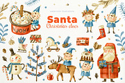 Santa Claus and cute elves, an Illustration by babenkoirusa (Thumbnail 1 of 11)