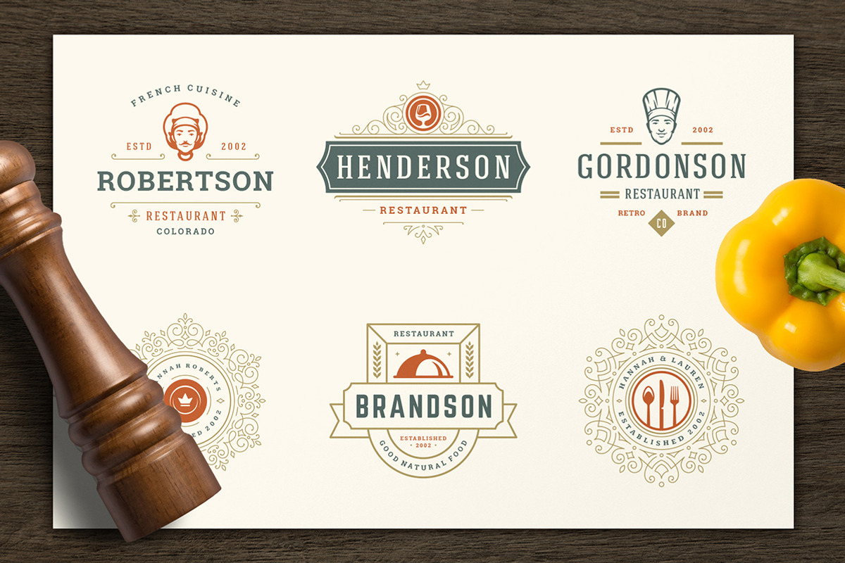 Restaurant Logos & Badges Bundle, a Branding & Logo Template by Vasya Kobelev (Photo 20 of 54)