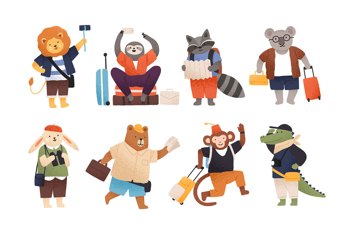 Cute animals travel set, an Animal Illustration by Good Studio (Photo 1 of 3)