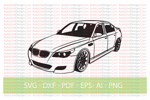 M5 E60 Drift Car Vector