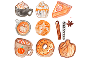 Pumpkin Spice Watercolor Clip Art, a Graphic by Writelovely (Thumbnail 4 of 4)