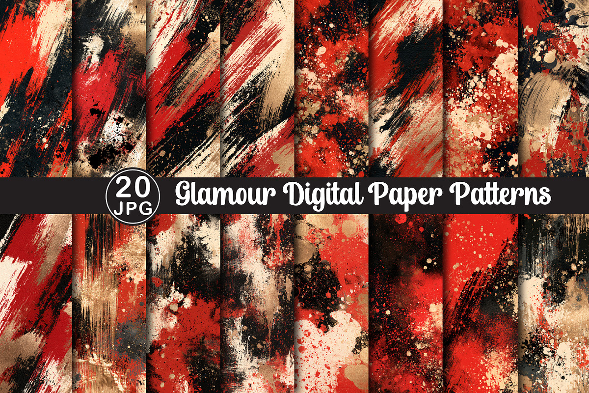 Glamour Digital Paper Patterns, a Pattern Graphic by Black Bird Studio (Photo 1 of 5)