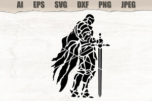 Stencil Dark Knight Warrior, a Decorative Illustration by MARYCRAFTIRIA