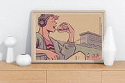 Coffee Wall Art Print, a Wallpaper Graphic by Helospace (Thumbnail 8 of 10)