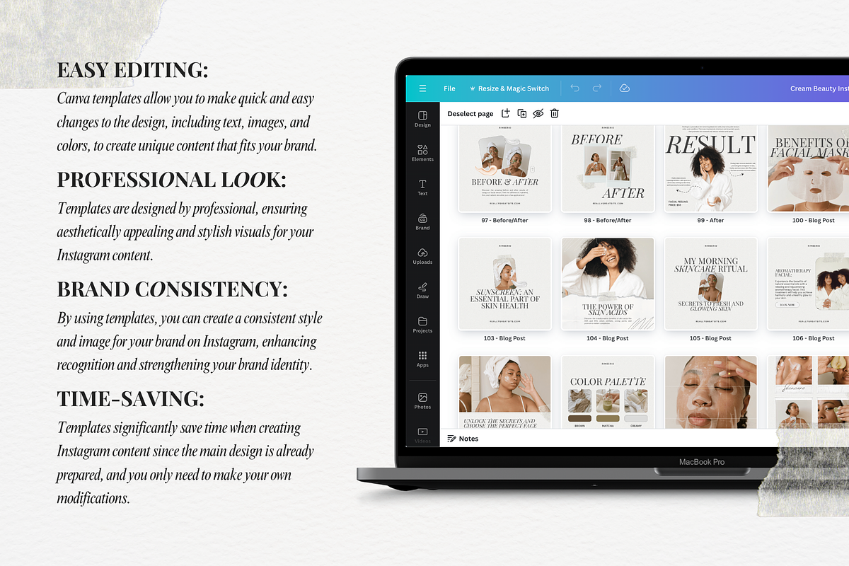 Skin Care Beauty Instagram Templates, a Social Media Template by Aesthetic Design Studio (Photo 3 of 9)
