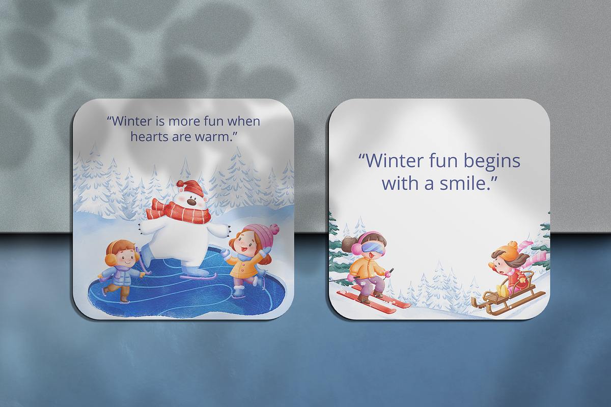 Snowy Friends Time Winter Watercolor, a Seasonal Illustration by CreativeValuation (Photo 10 of 14)
