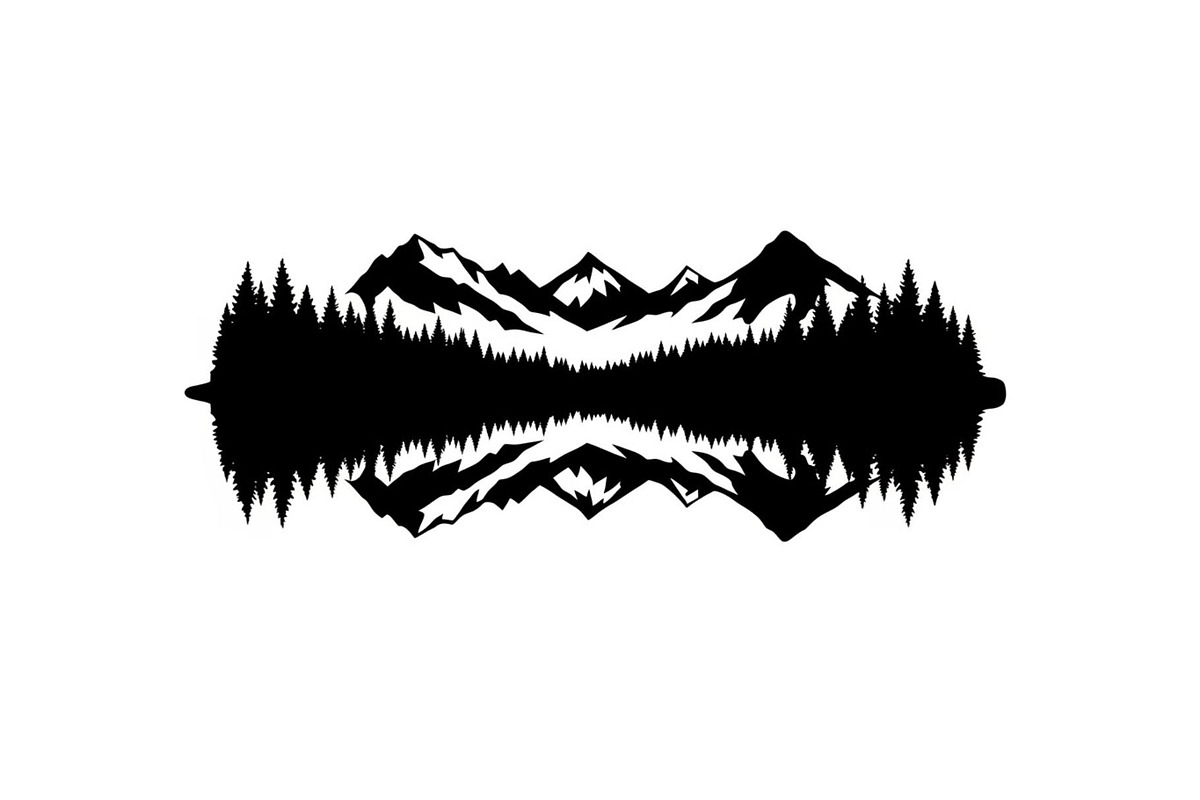 Minimal Mountain Lake Silhouette, a Graphic by hafijul (Photo 2 of 15)